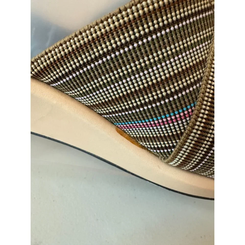Donald Pliner‎ Wedge Slip-On Sandal Shoes Women US 7.5 Striped Comfort Spain